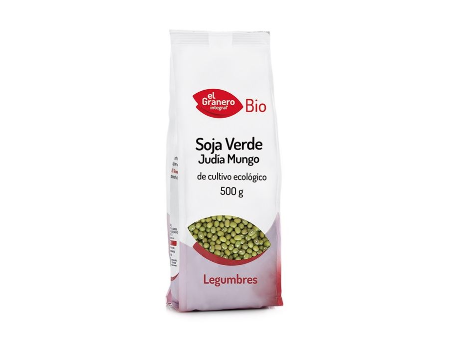 SOJA VERDE (JUDÍA MUNGO) BIO 500gr (U/C 12)-EL GRANERO