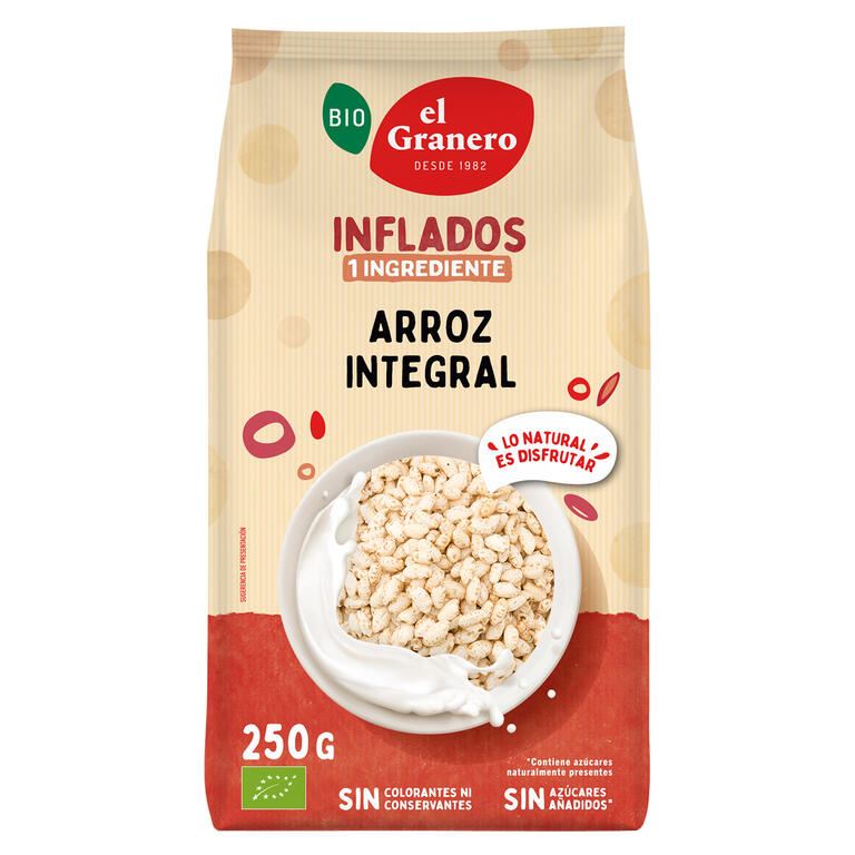 ARROZ INTEGRAL HINCHADO BIO, 250gr - EL GRANERO