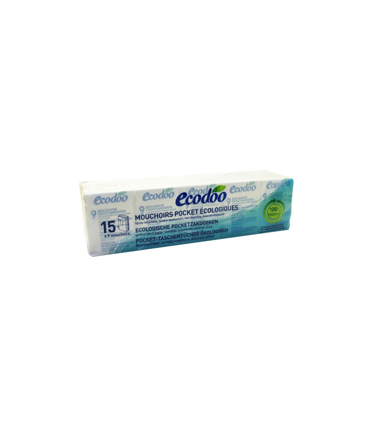 PAÑUELO BOLSILLO 100% FIBRA REC. 15ud.-ECODOO