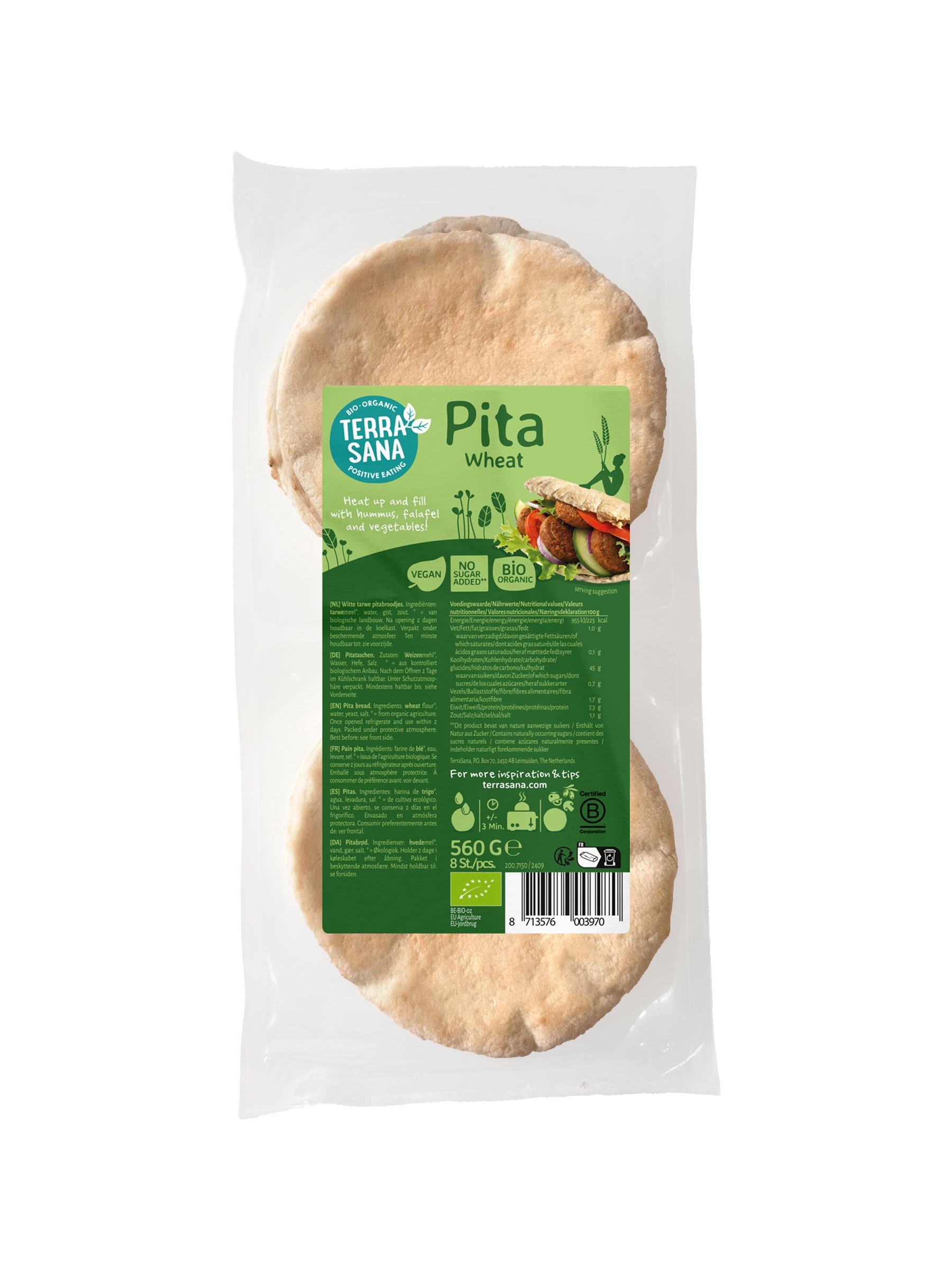 PAN PITA TRIGO BIO 560gr-TERRASANA