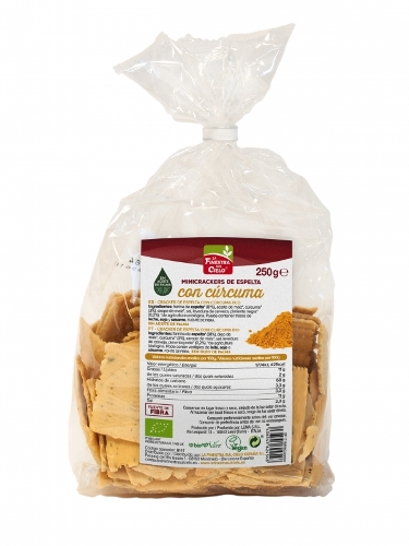 MINI CRACKERS ESPELTA CON CÚRCUMA PIMIENTA 250gr BIO (U/C6)-LA FINESTRA